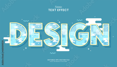decorative editable blue memphis text effect vector design