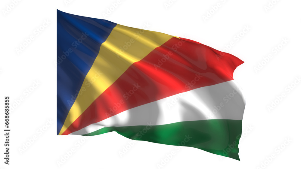 Seychelles national flag on white background.