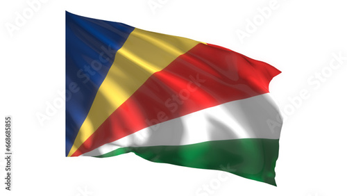 Seychelles national flag on white background.