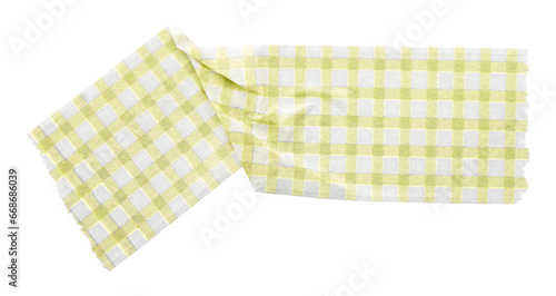 light yellow patterned sticker paper tape isolated on transparent background.