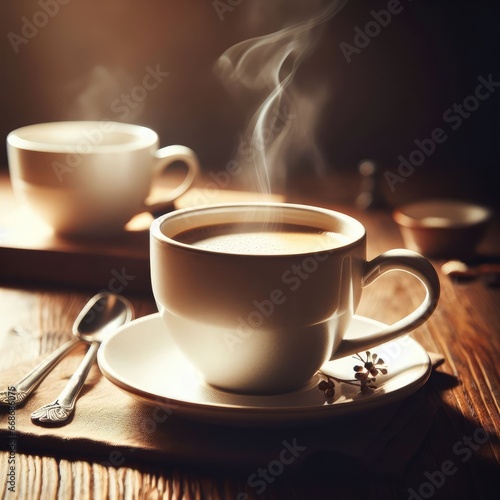 cup of coffee with chocolate food background