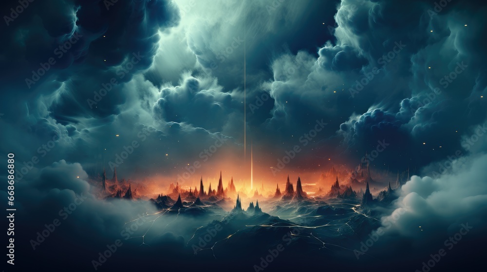 Deep space, Nebula, clouds of gas, stars. - obrazy, fototapety, plakaty 