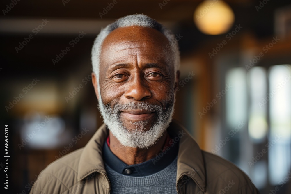 A satisfied man at an appointment with a psychologist or psychotherapist. Portrait with selective focus and copy space