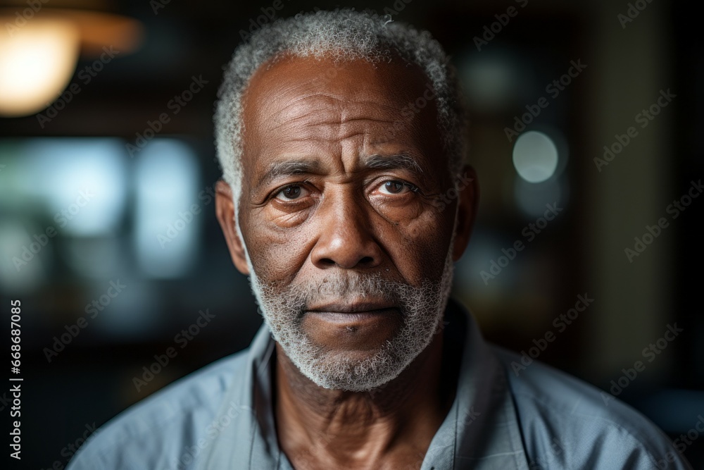 Sad man at an appointment with a psychologist or psychotherapist. Portrait with selective focus and copy space