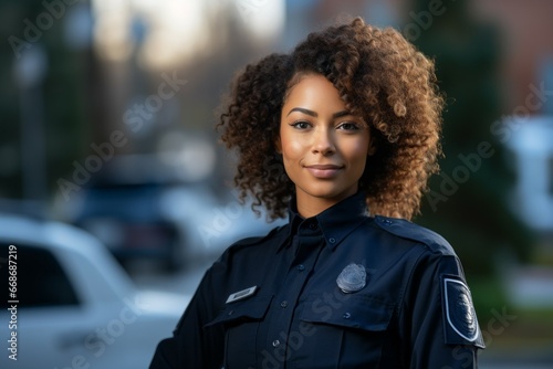 A woman security or law enforcement officer. Concept of top in demand profession. Portrait photo