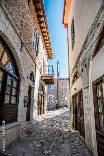 Fototapeta Naklejka Na Ścianę i Meble -  Traditional village of Dimitsana, in Arcadia, Peloponnese, Greece on a beautiful winter day