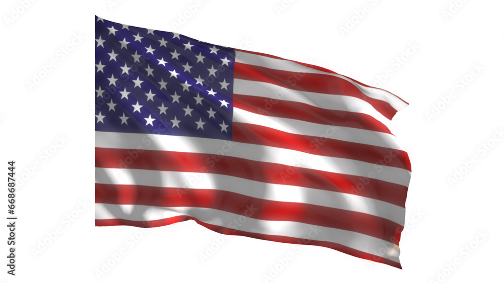 United States national flag on white background. United States national flag on white background.
