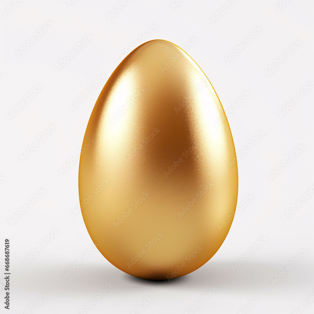 Golden egg isolated on white background.