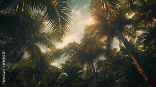 palms background, copy space, 16:9