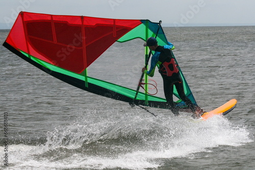 Windsurfing in the Azov Sea, Russia.