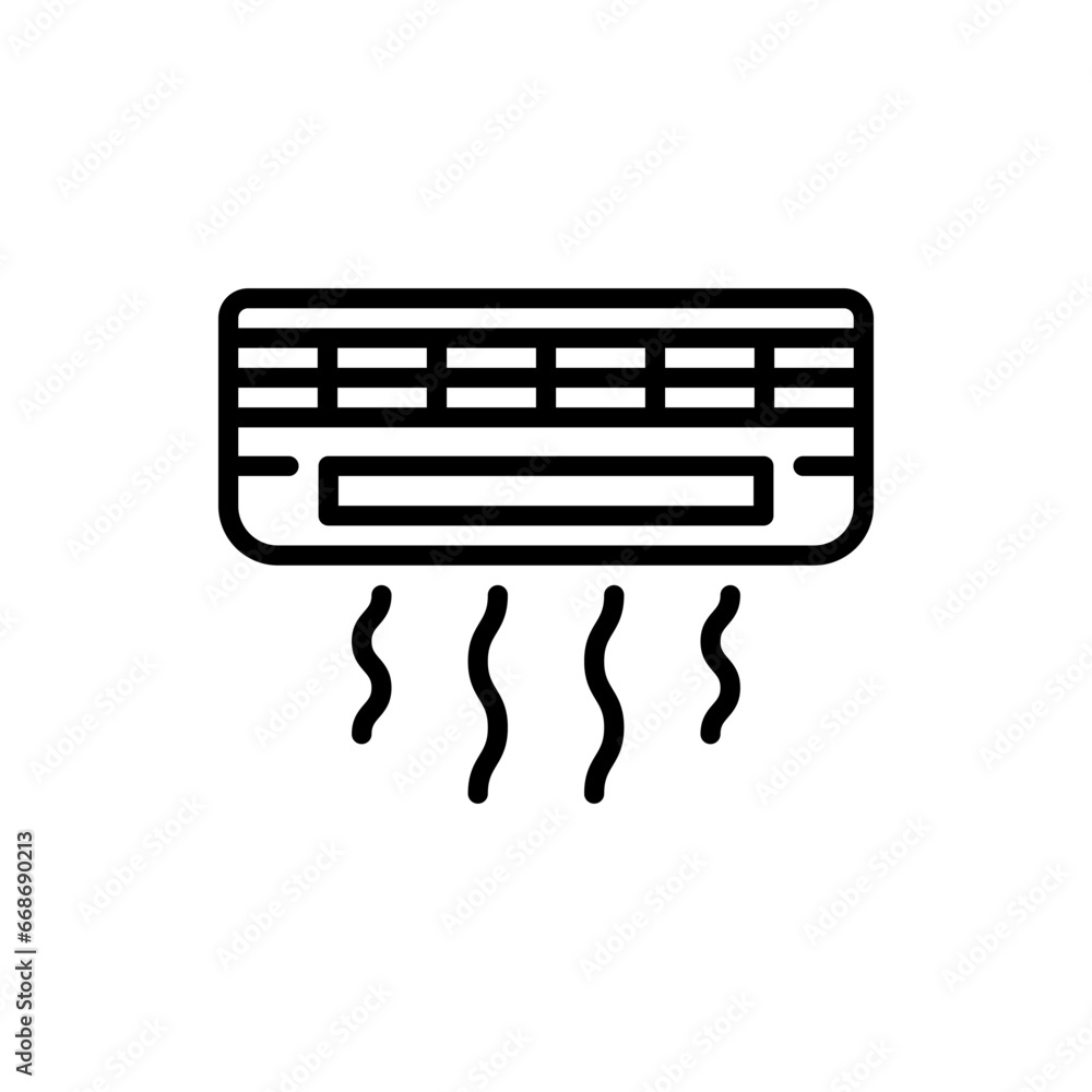 Air conditioner icon. Ambient air cooling system in the room. Air conditioner icon. Ambient air cooling system in the room.