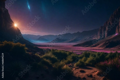 sunset over the mountains