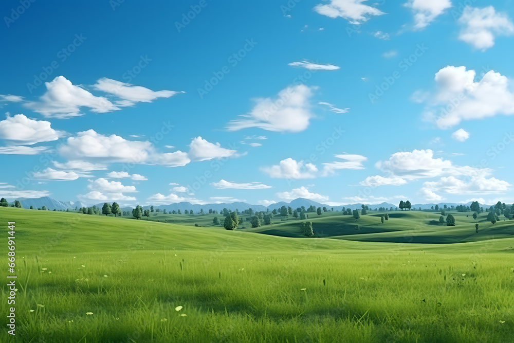 Fototapeta premium Beautiful landscape of nature with blue clean sky