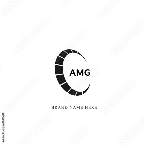 AMG logo. A M G design. White AMG letter. AMG, A M G letter logo design. Initial letter AMG linked circle uppercase monogram logo. photo