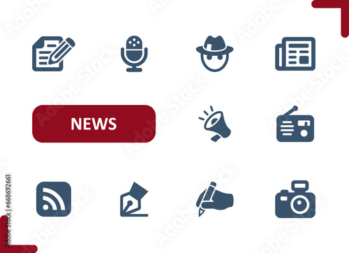 News Icons. Media, Mass Media, Journalism Icon