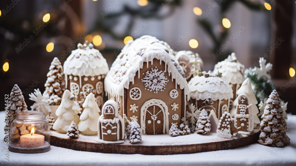 Christmas decorated cake, Generative Ai Christmas decorated cake, Generative Ai