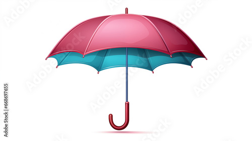 an open pink umbrella in the style