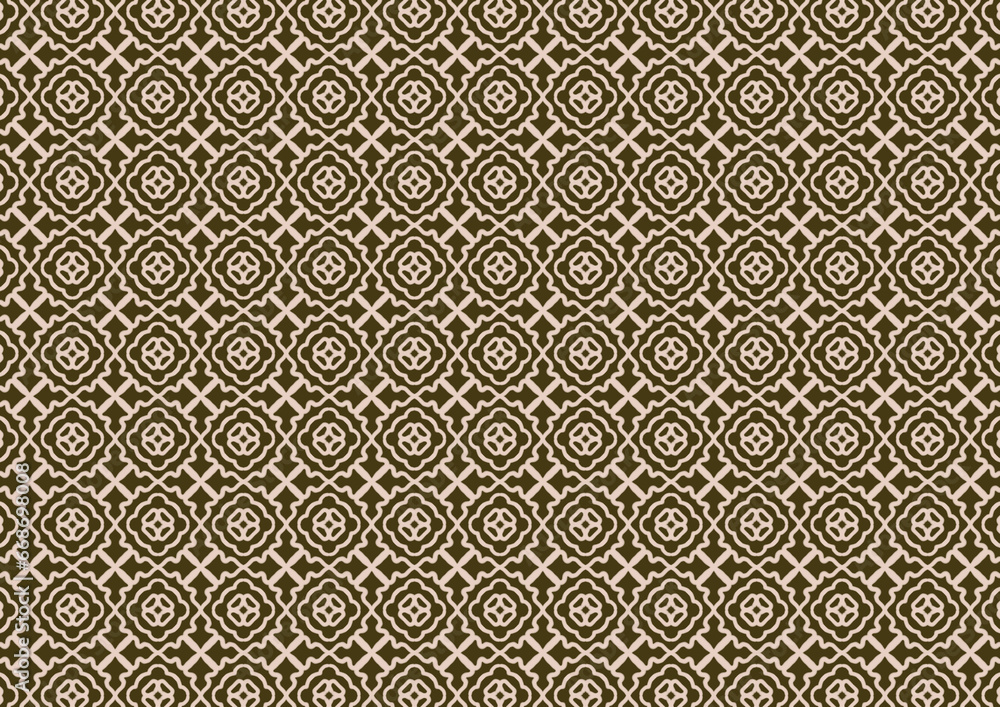 Pattern cream on brown geometric abstract symbol texture backdrop wallpaper publication textile decorating retro vintage classic clothes illustration background rug mosaic tile