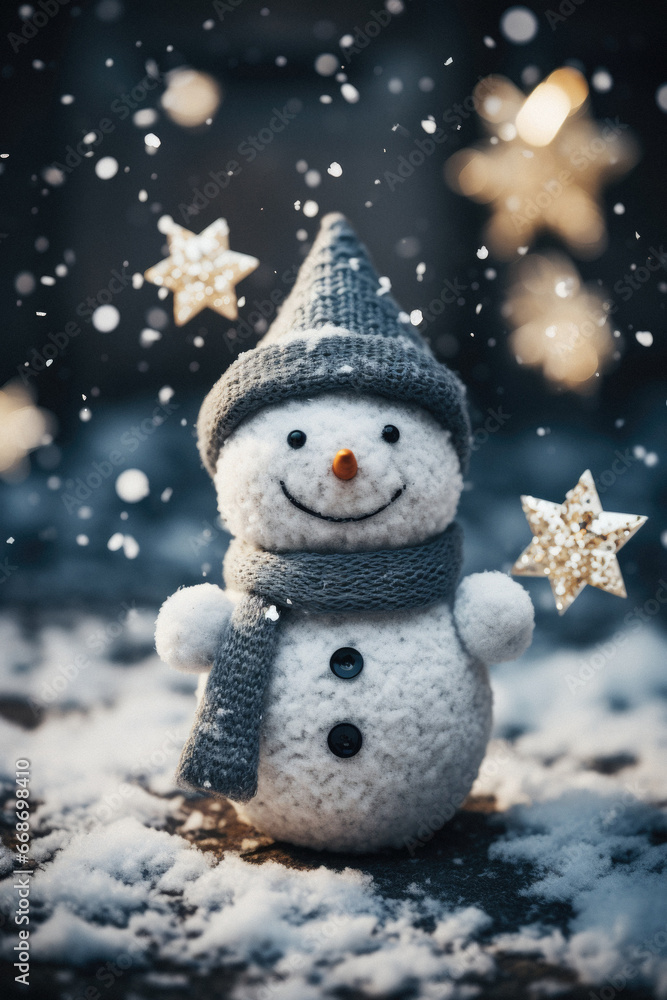 Obraz premium Christmas decoration on wooden background.