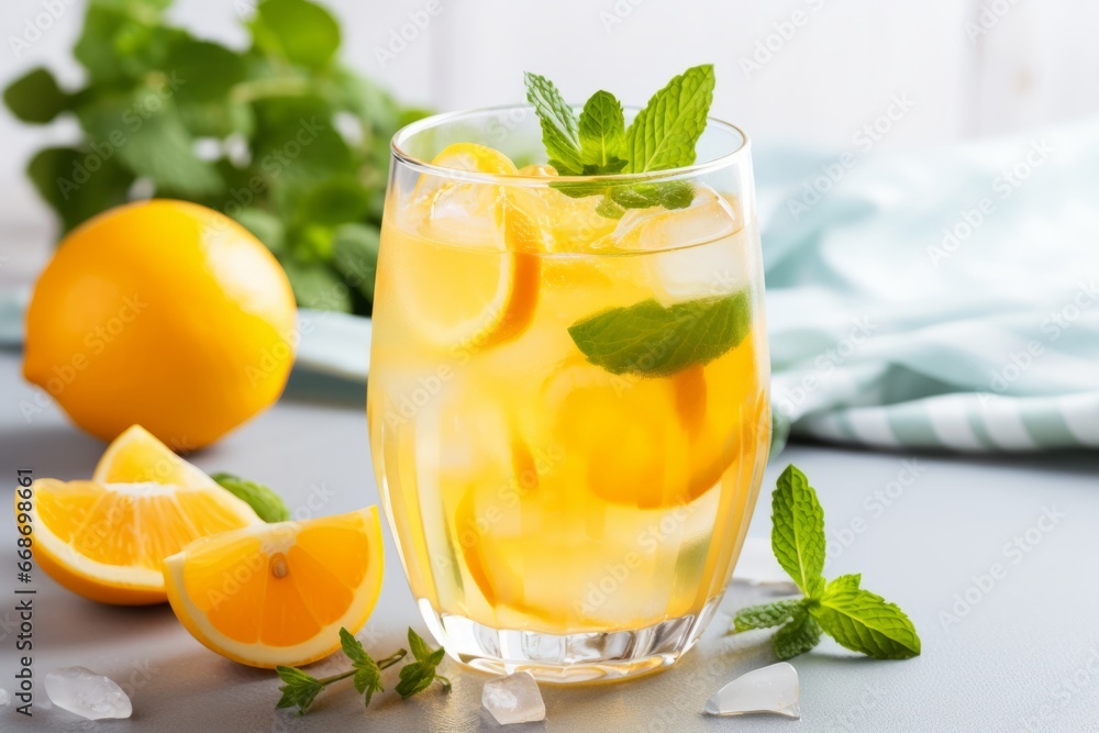 The Perfect Summer Quencher: Homemade Peach and Lemon Lemonade with Fresh Mint The Perfect Summer Quencher: Homemade Peach and Lemon Lemonade with Fresh Mint