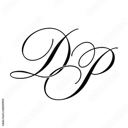 DP Calligraphy Monogram initial letters logo photo