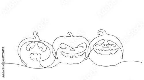 Easy Graphic Drawing of Pumpkins with Faces for Halloween