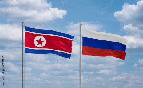 Free Download Russia and North Korea flags, country relationship concept - GFXLoad