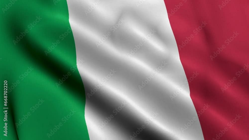 Italy Flag. Waving Fabric Satin Texture Flag of Italy 3D illustration. Real Texture Flag of the Italian Republic 4K Video Italy Flag. Waving Fabric Satin Texture Flag of Italy 3D illustration. Real Texture Flag of the Italian Republic 4K Video