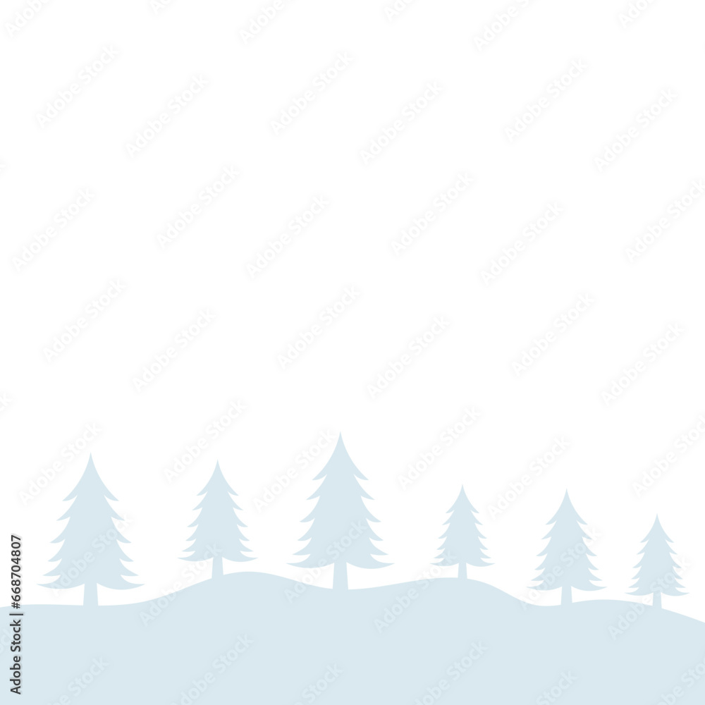 Winter Pine Tree Forest