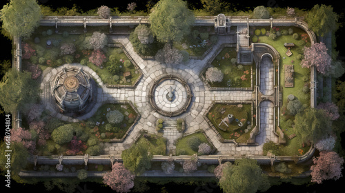 DnD Map  Demon Garden  Captivating Aerial View 