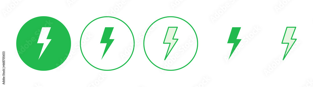 Lightning icon set. electric icon vector. power icon. energy sign Lightning icon set. electric icon vector. power icon. energy sign