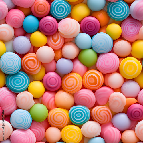 Colorful round candy seamless pattern texture