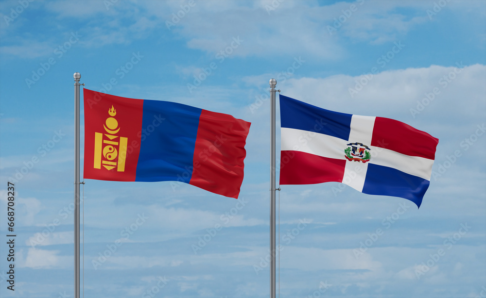 Belgium and Mongolia flags, country relationship concept Belgium and Mongolia flags, country relationship concept