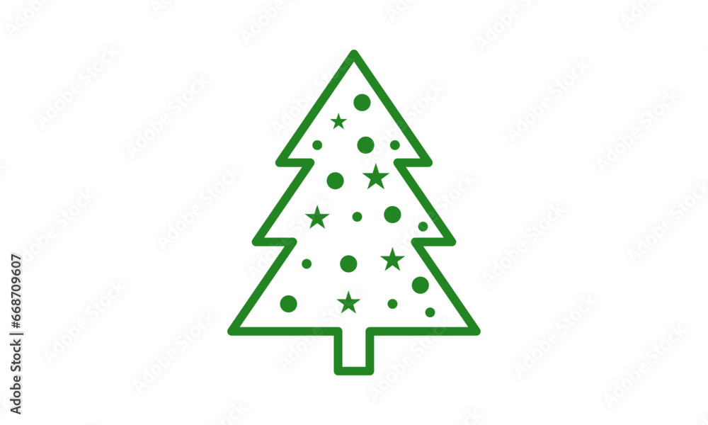 Fototapeta premium christmas tree minimalist logo design 