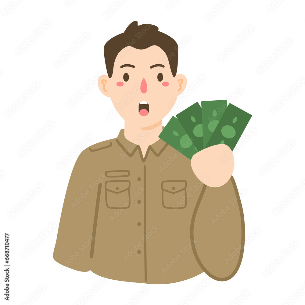 civil servants in indonesia wearing uniform holding money civil servants in indonesia wearing uniform holding money