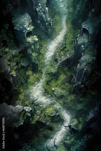 DnD Map Stalactite Forest From Above