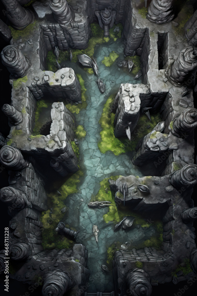 DnD Map Forgotten Cavern from Above