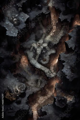 DnD Map Shadow Beast's Pitch-Black Cavern