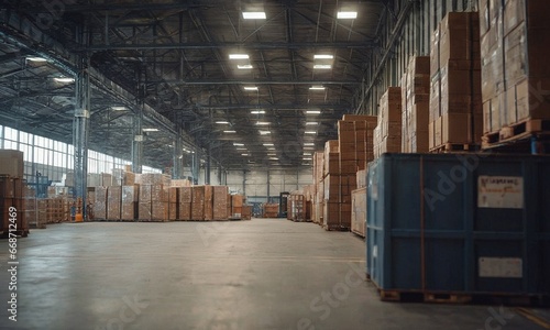 Warehouse and warehouse technologies. Racks, Boxes, pallets, loaders