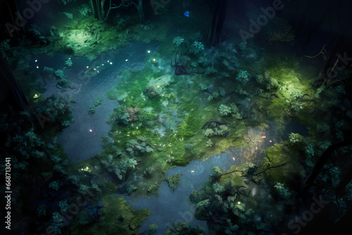DnD Map Enchanting Forest Glade Seen From Above photo