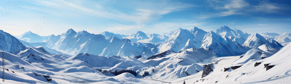 Mountain Range Covered With Snow. llustration On The Theme Of Recreation And Entertainment, Weather And Climate, Ecology And Travel. Generative AI Mountain Range Covered With Snow. llustration On The Theme Of Recreation And Entertainment, Weather And Climate, Ecology And Travel. Generative AI