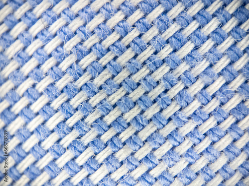Tecido de algodão ampliado no microscópio em 200x photo