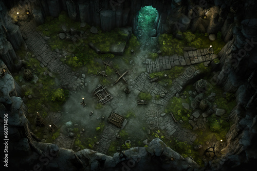 DnD Map Goblin's Cave Hidden in Underbrush