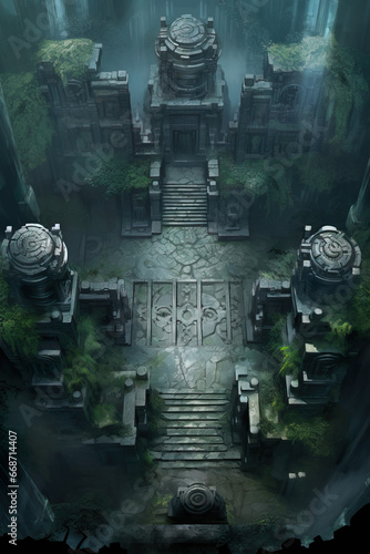 DnD Map Lost Temple: Sacred Ground Aerial