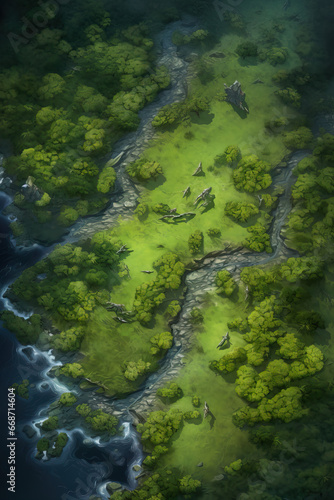 DnD Map Meadow View from Above: Serenity © Nadge