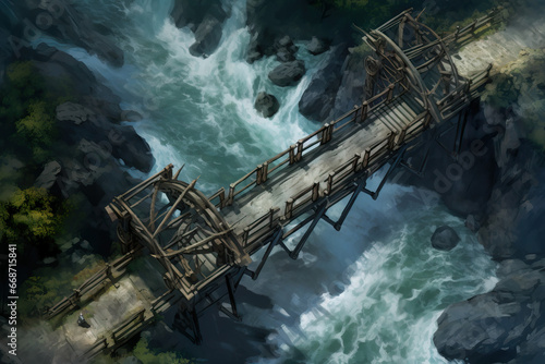 DnD Map "Thrilling Turbulent Trestle Aerial"