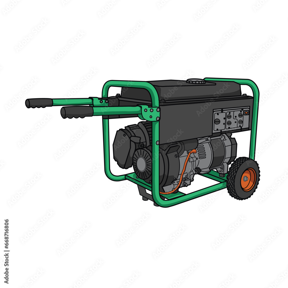 Portable Electric Generator engine, converts mechanical energy to electrical energy.