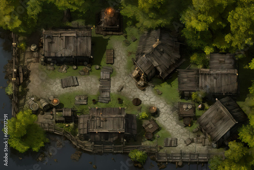 DnD Map Village Canopy Huts From Above photo