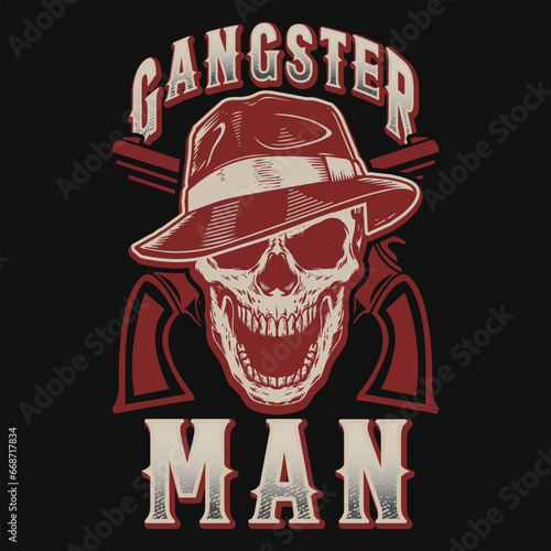 Gangster man vintage graphics tshirt design