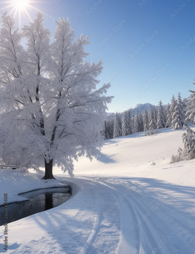 Obraz premium winter landscape with snow